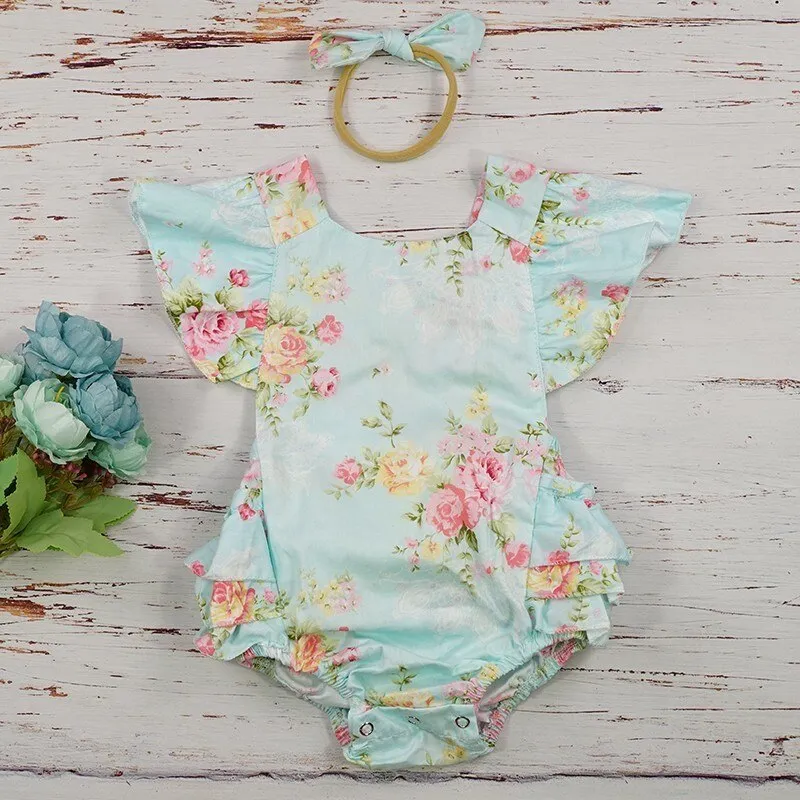 Shabby Chic Floral Romper