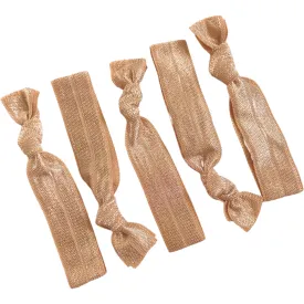 Tan Ribbon Hair Ties - 5 Pack