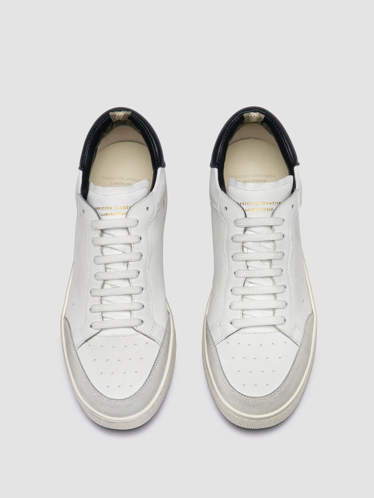 THE ANSWER 007 - White Leather and Suede Low Top Sneakers