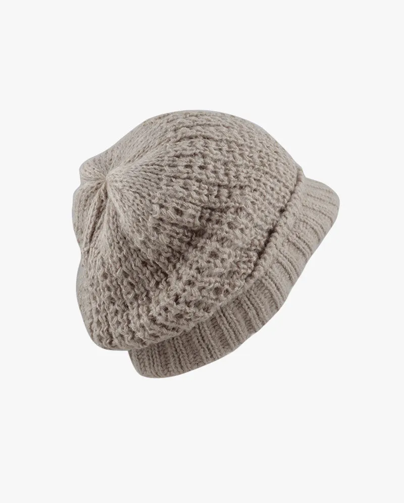 The Hat Depot - Chunky Long Knit Visor Beanie