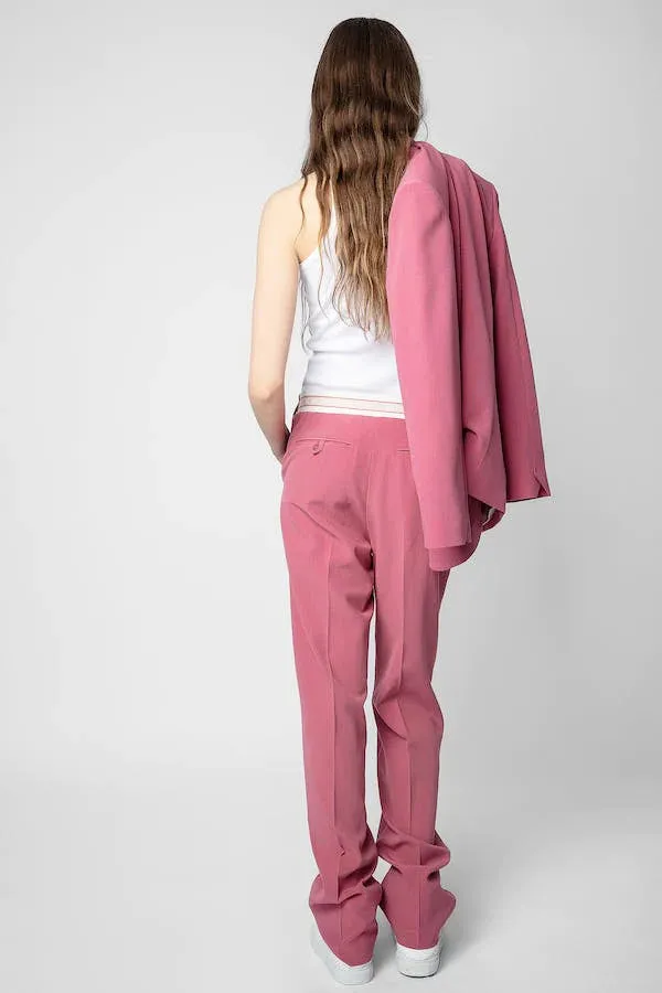 Vieux Rose Profil Crepe Pants