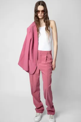 Vieux Rose Profil Crepe Pants