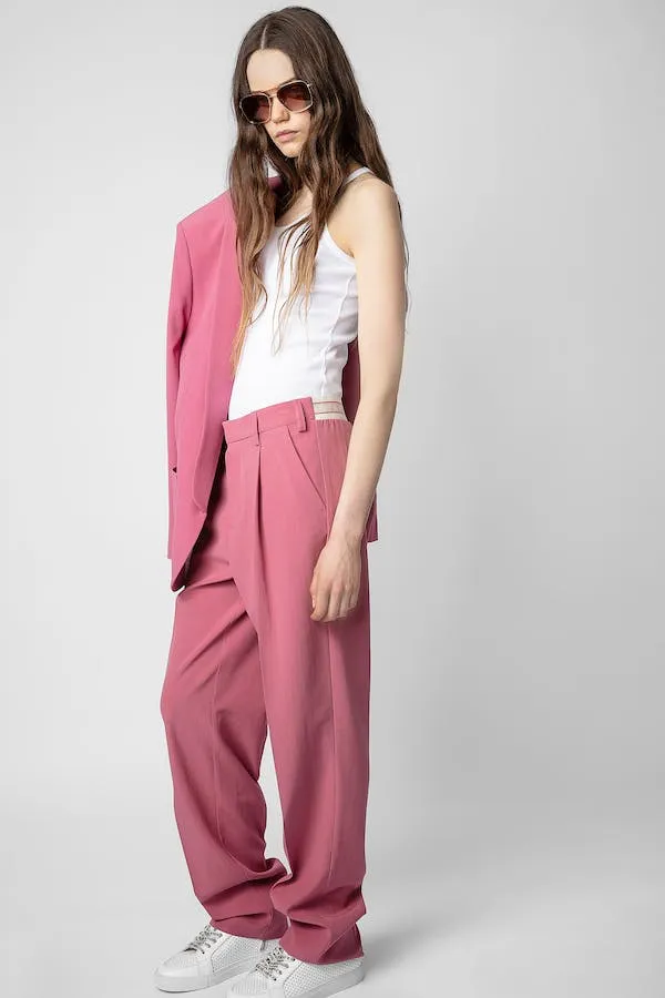 Vieux Rose Profil Crepe Pants