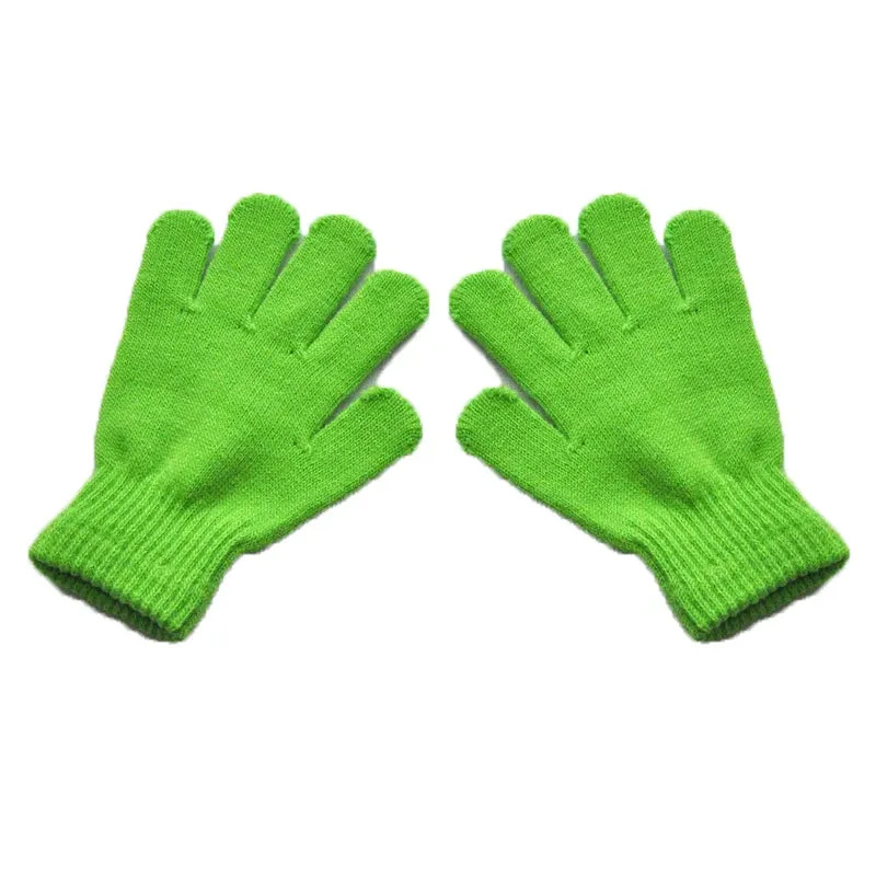 Winter Knitted Children's Full Finger Gloves Boy Girl Glove Warm Thick Kids Gloves Baby Gloves Candy Color Cotton Mittens