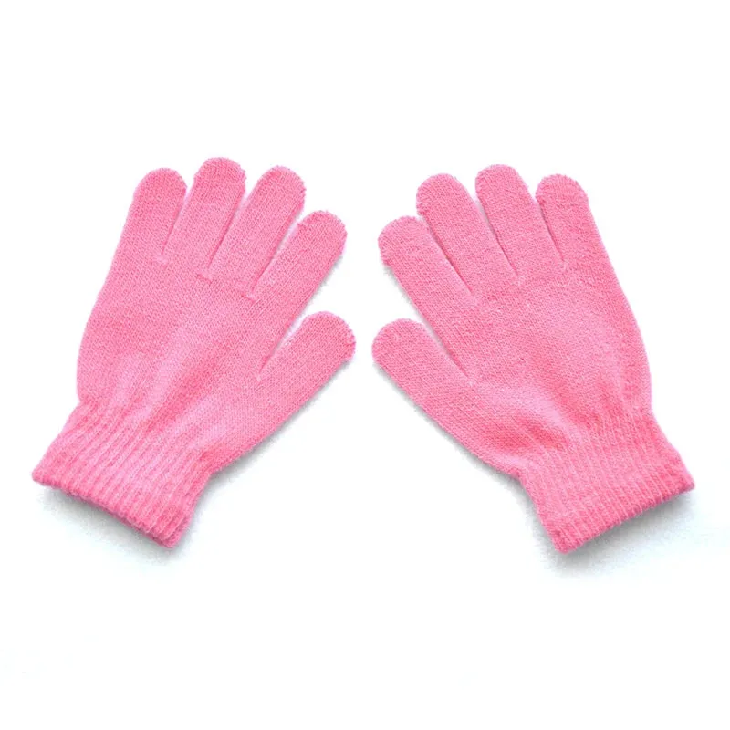 Winter Knitted Children's Full Finger Gloves Boy Girl Glove Warm Thick Kids Gloves Baby Gloves Candy Color Cotton Mittens