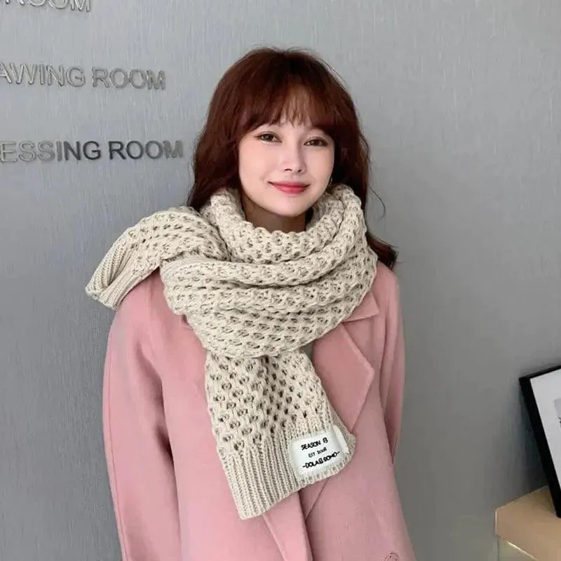 Women's Fashion Crochet Hollow Solid Color Scarf