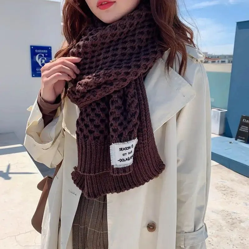 Women's Fashion Crochet Hollow Solid Color Scarf