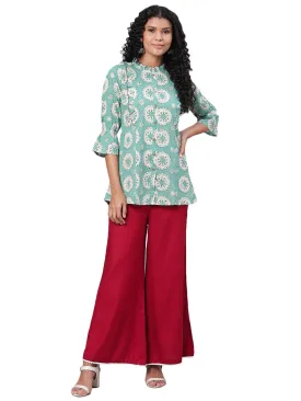 Women's Maroon Casual Wear Rayon Palazzo Pants